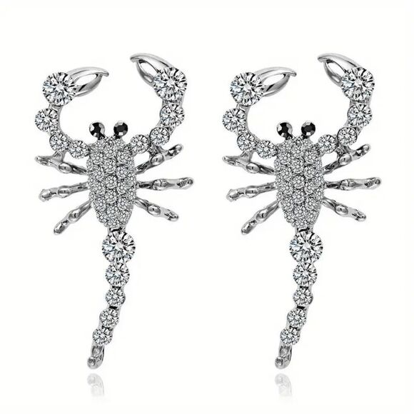 Scorpion Diamond Stud Earrings - Picture 5 of 8